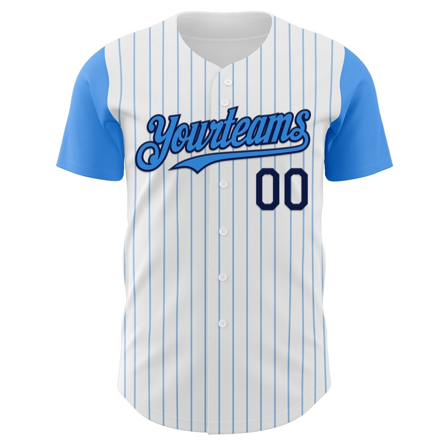 Custom White Electric Blue Pinstripe Navy Authentic Two Tone Baseball Jersey baseball jersey product view 2