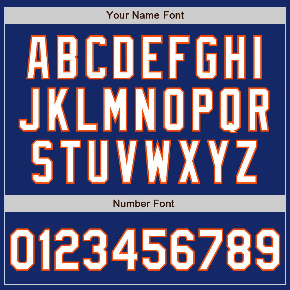Custom Royal Orange Pinstripe White Authentic Two Tone Baseball Jersey baseball jersey product view 5