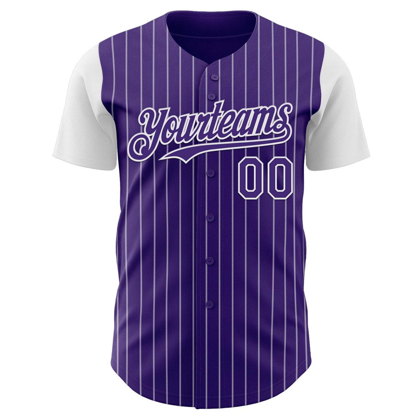 Custom Purple White Pinstripe White Authentic Two Tone Baseball Jersey baseball jersey product view 2