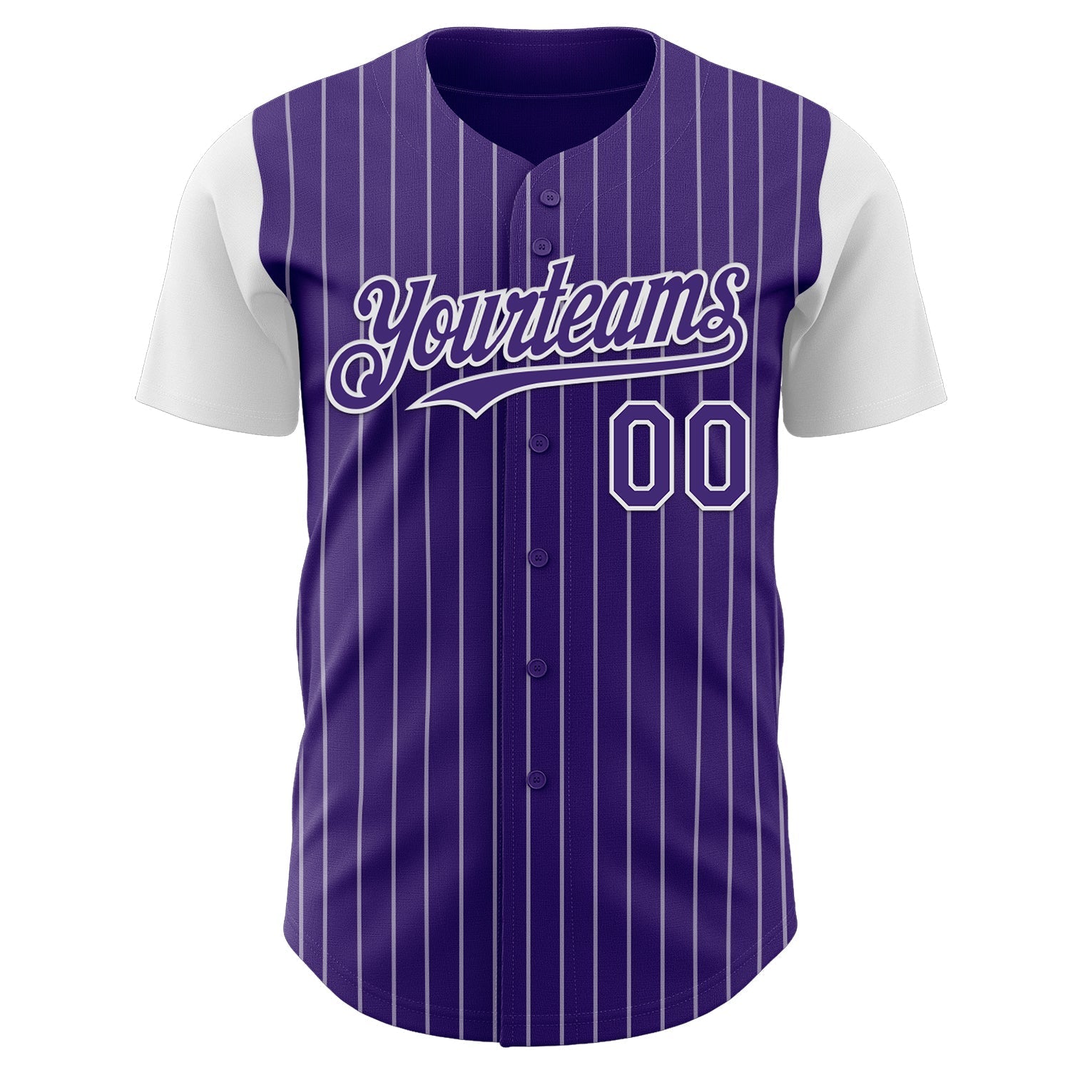 Custom Purple White Pinstripe White Authentic Two Tone Baseball Jersey baseball jersey product view 2