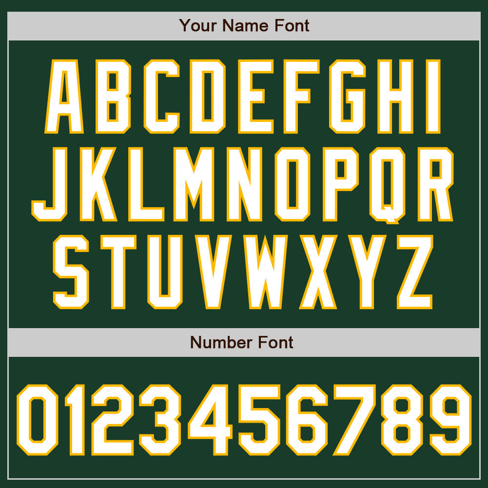 Custom Green Gold Pinstripe White Authentic Two Tone Baseball Jersey baseball jersey product view 5