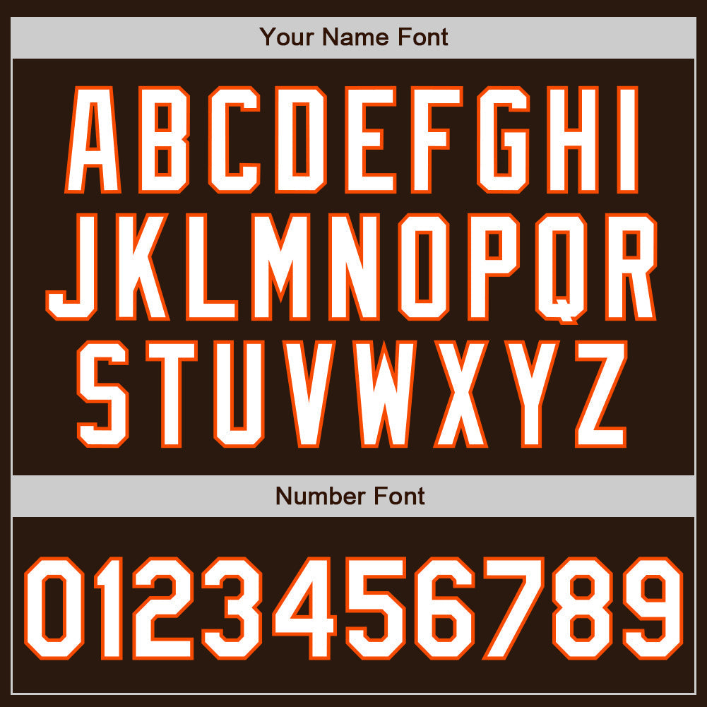Custom Brown Orange Pinstripe White Authentic Two Tone Baseball Jersey baseball jersey product view 5