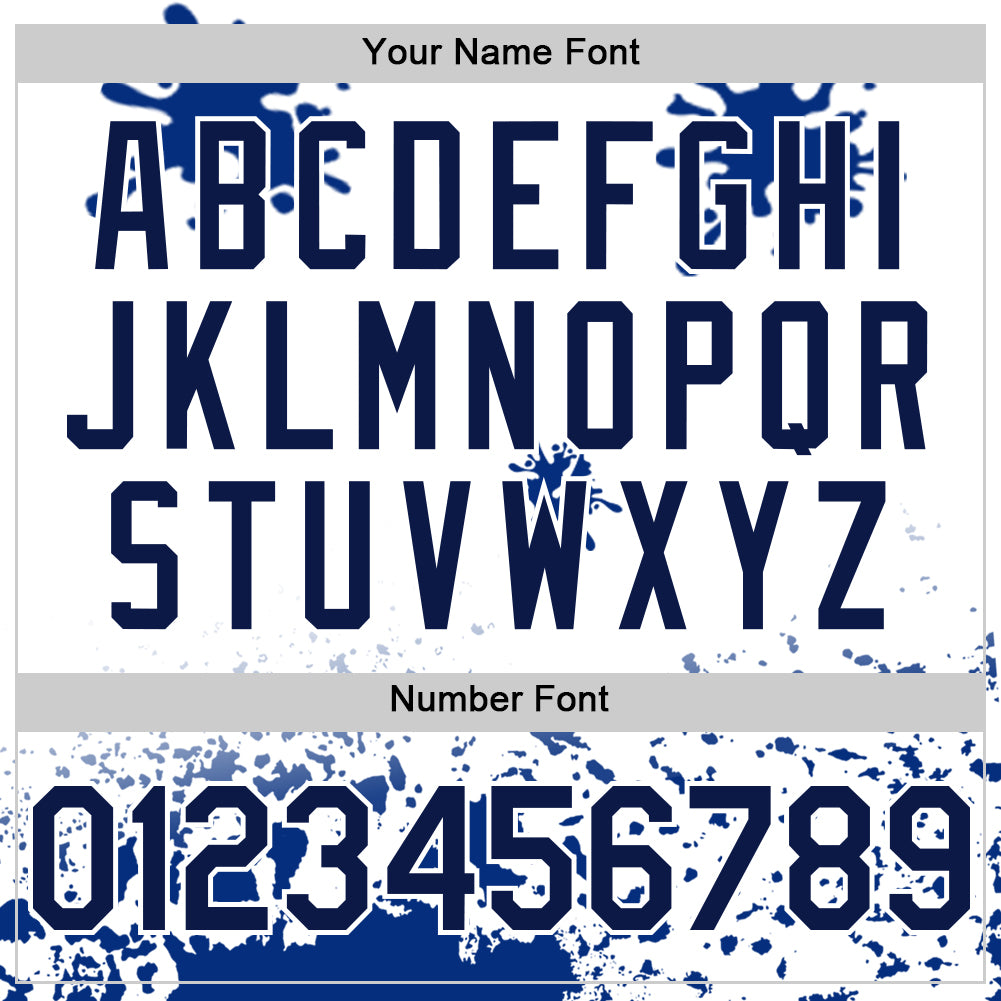 Custom White Navy Splatter Camo Two Tone Authentic Baseball Jersey baseball jersey product view 5