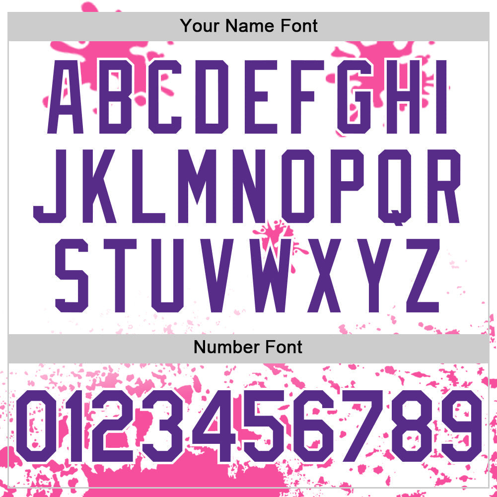 Custom White Purple Pink-Blue Splatter Camo Two Tone Authentic Baseball Jersey baseball jersey product view 5