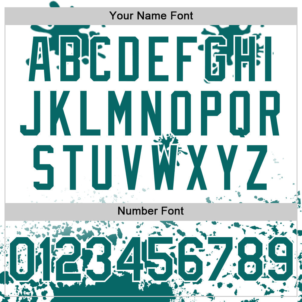 Custom White Teal Black-Gray Splatter Camo Two Tone Authentic Baseball Jersey baseball jersey product view 5