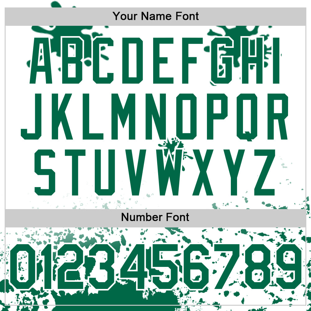 Custom White Kelly Green Pink-Black Splatter Camo Two Tone Authentic Baseball Jersey baseball jersey product view 5