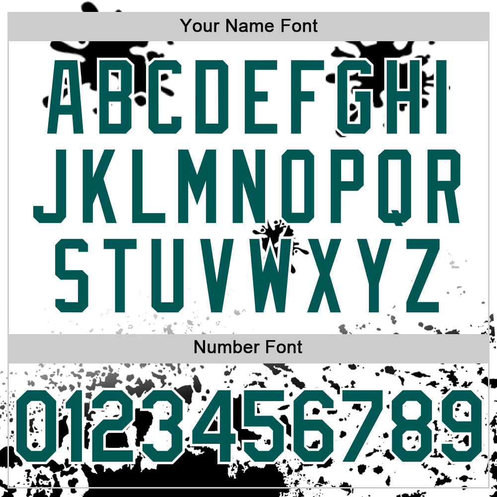 Custom White Midnight Green-Black Splatter Camo Two Tone Authentic Baseball Jersey baseball jersey product view 5