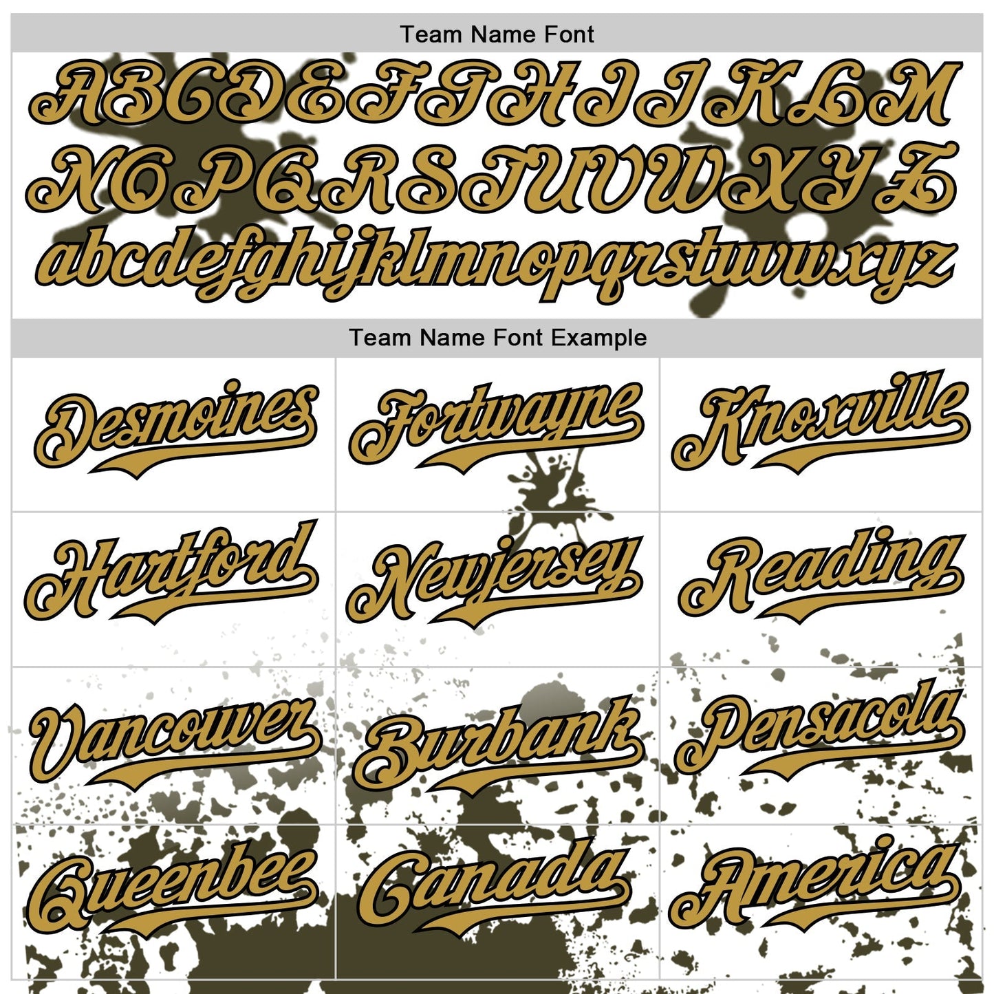 Custom White Old Gold Black-Olive Splatter Camo Two Tone Authentic Baseball Jersey baseball jersey product view 4