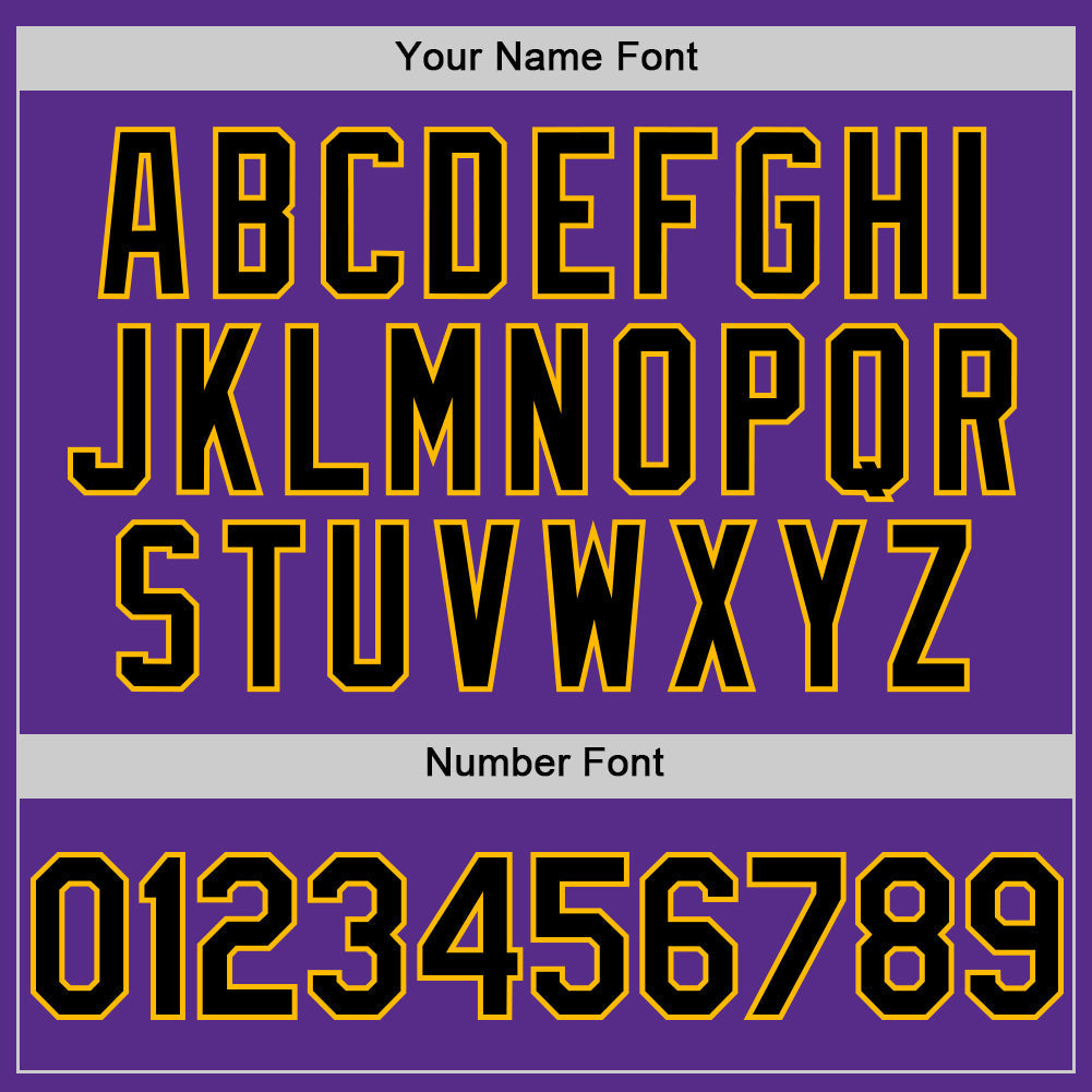 Custom Purple Black-Gold Digital Camo Two Tone Authentic Baseball Jersey baseball jersey product view 5
