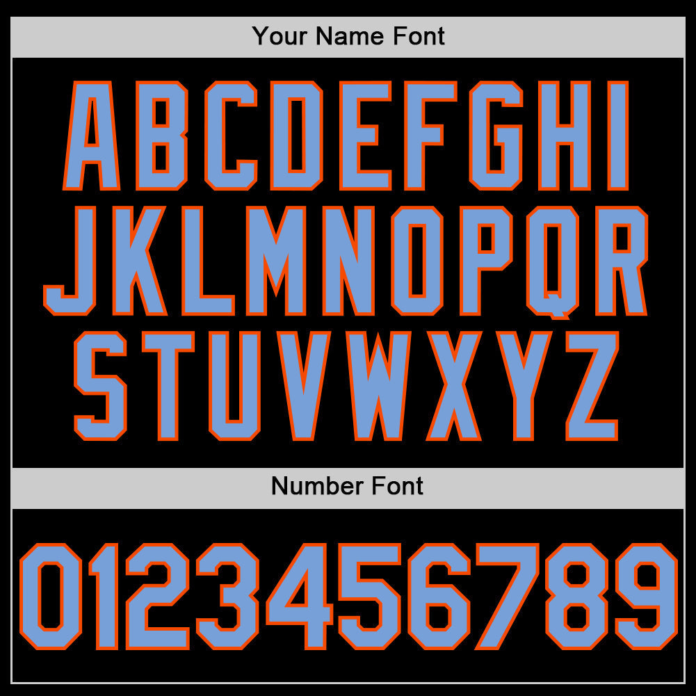 Custom Black Powder Blue Orange-White Digital Camo Two Tone Authentic Baseball Jersey baseball jersey product view 5