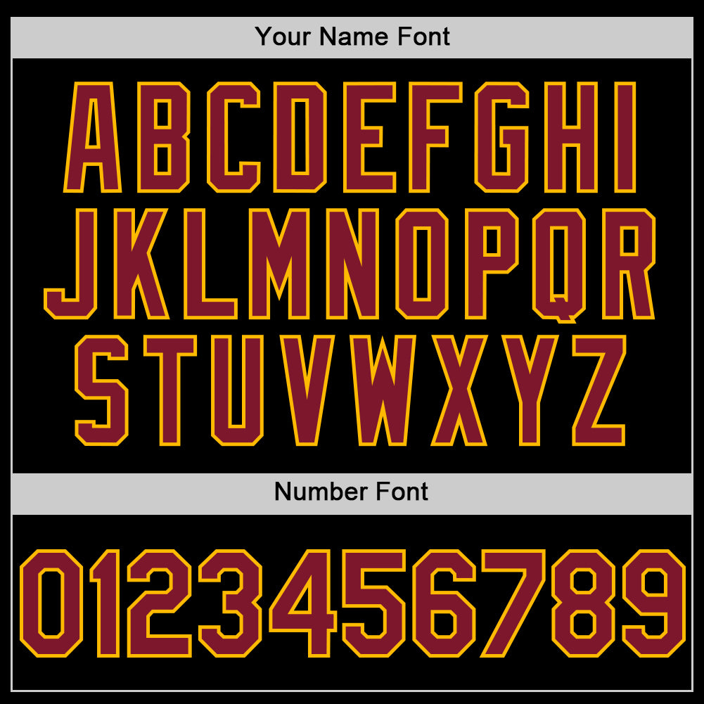 Custom Black Crimson Gold-White Digital Camo Two Tone Authentic Baseball Jersey baseball jersey product view 5