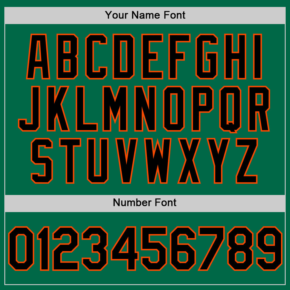 Custom Kelly Green Black Orange-White Digital Camo Two Tone Authentic Baseball Jersey baseball jersey product view 5