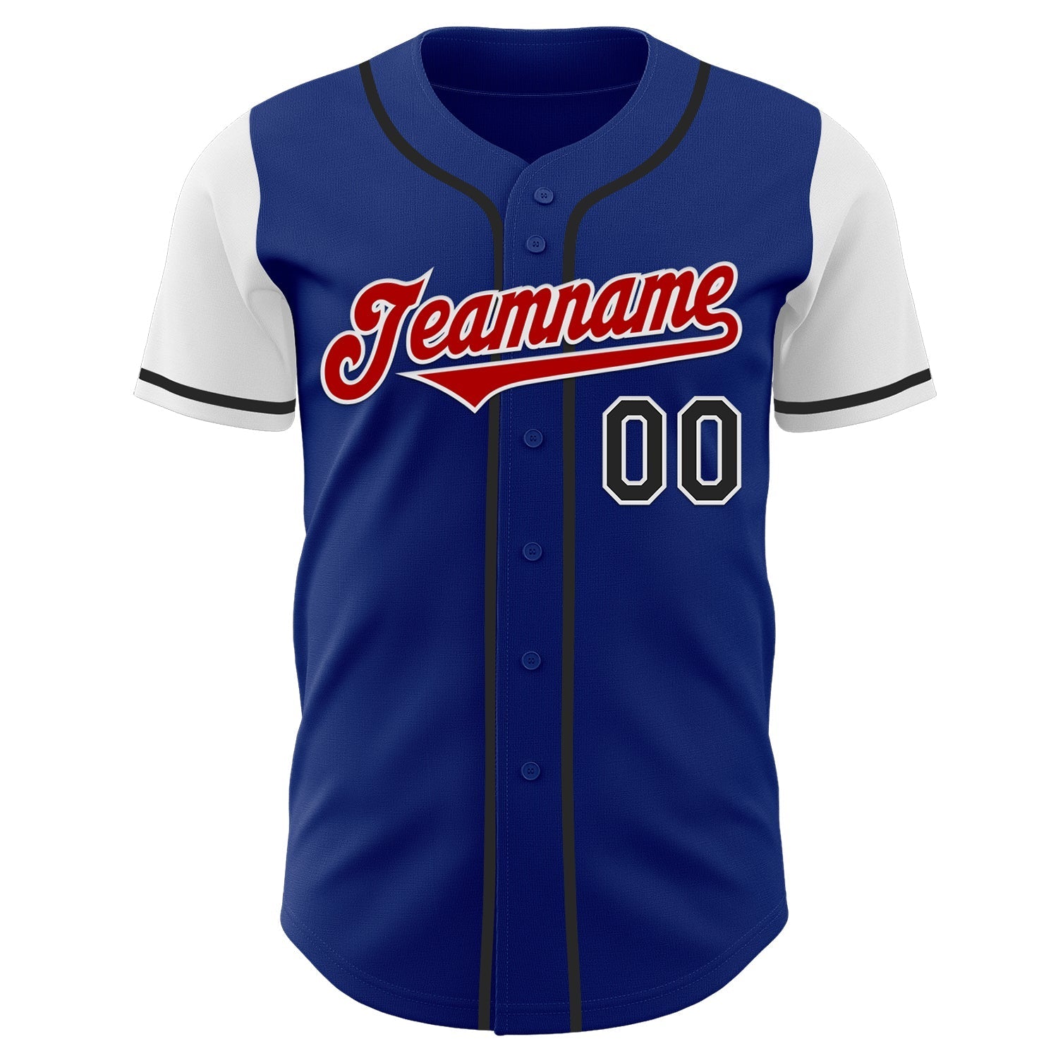Custom Royal Red Black-White Two Tone Authentic Baseball Jersey baseball jersey product view 2