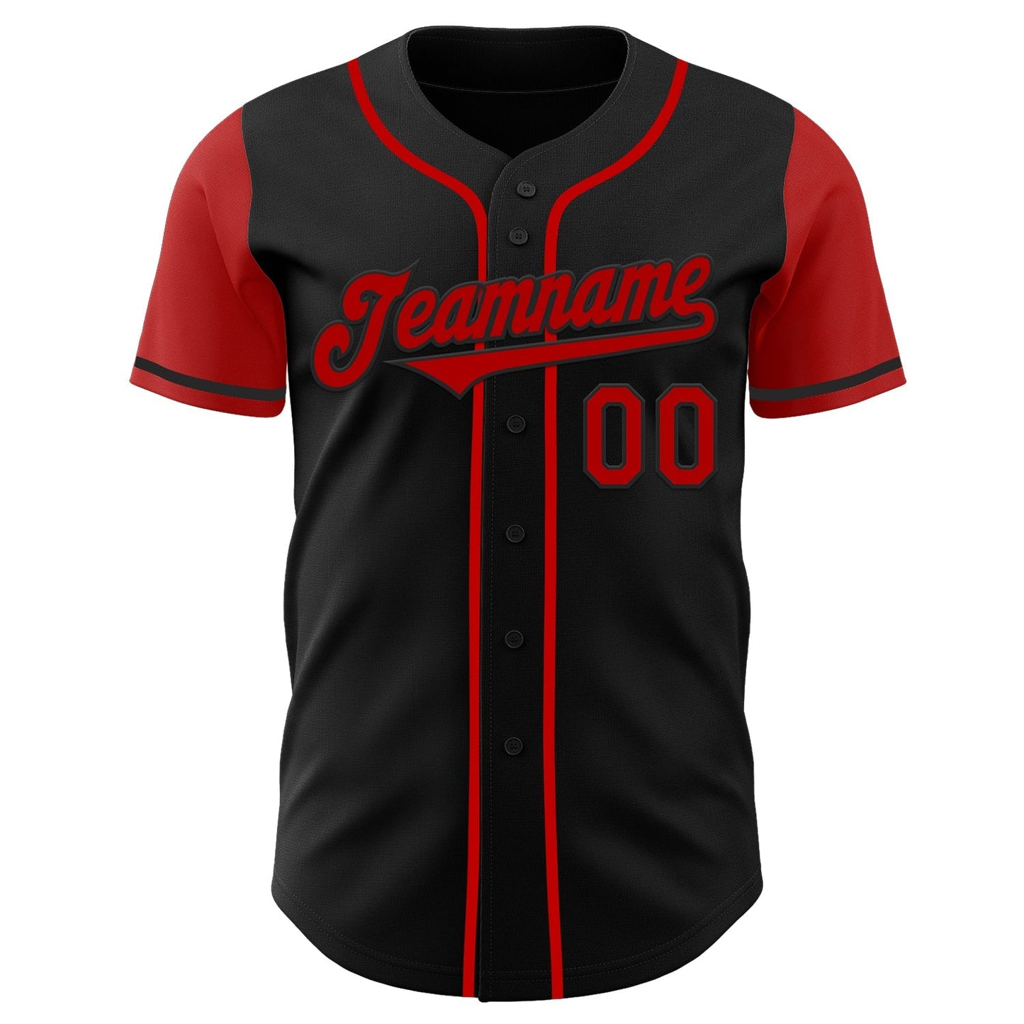 Custom Black Red Two Tone Authentic Baseball Jersey baseball jersey product view 2