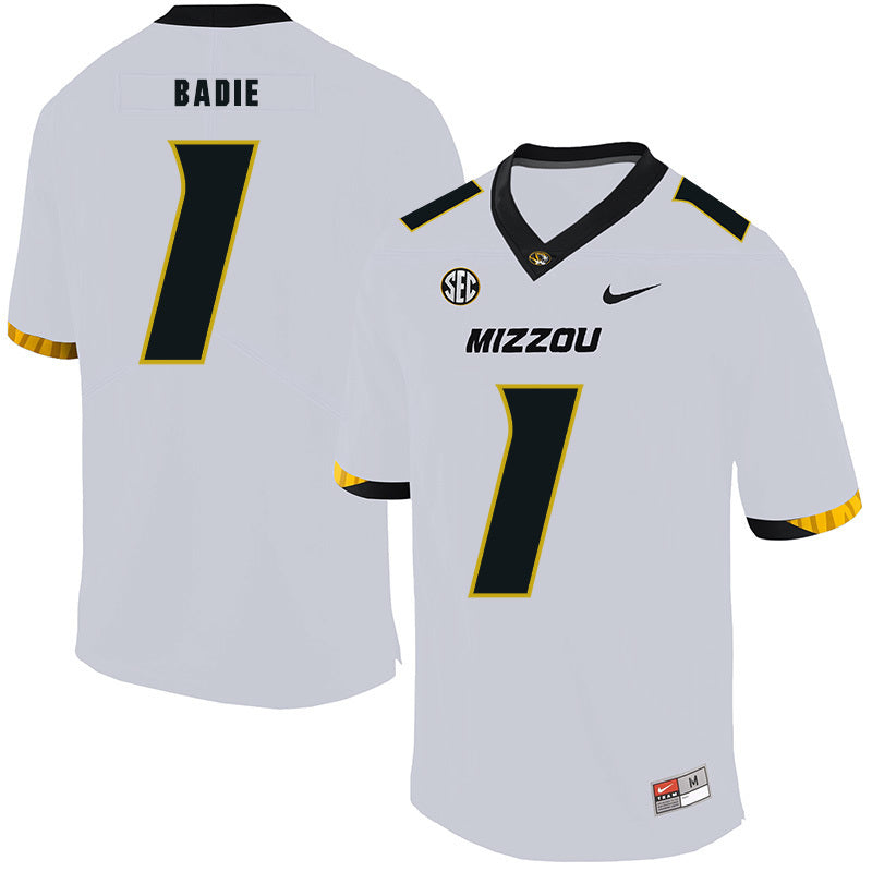 Tyler Badie 1 White College Football Jersey football jersey product view 1