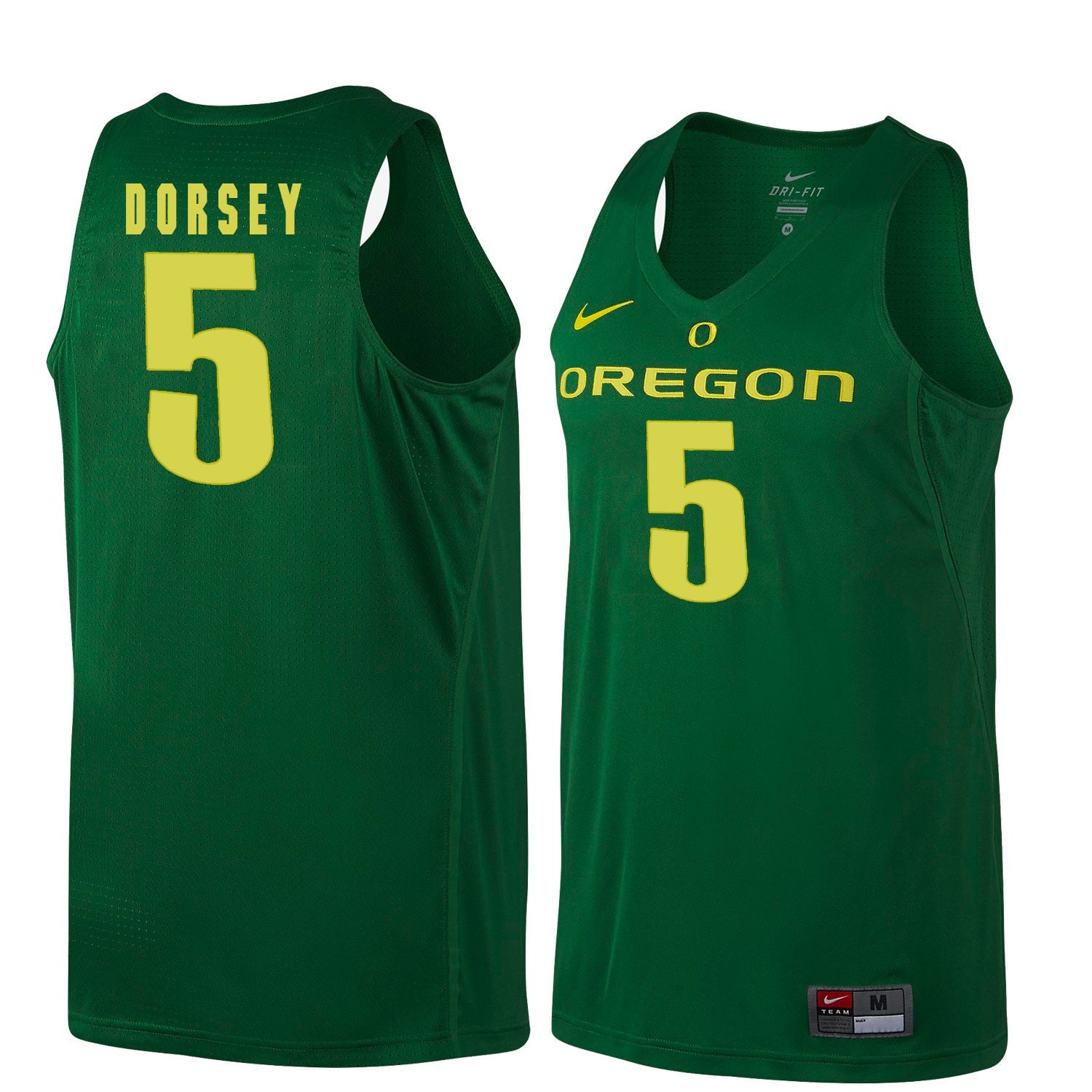 Tyler Dorsey 5 Dark Green College Football Jersey football jersey product view 1