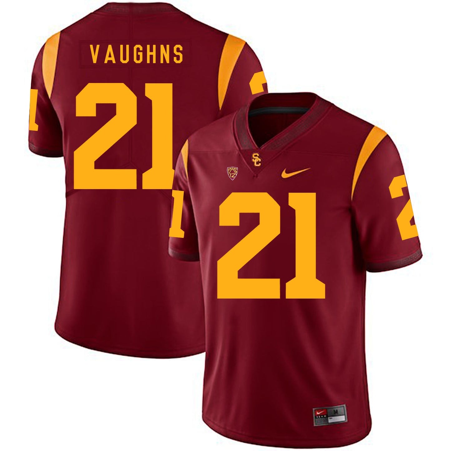 Tyler Vaughns 21 Red College Football Jersey football jersey product view 1