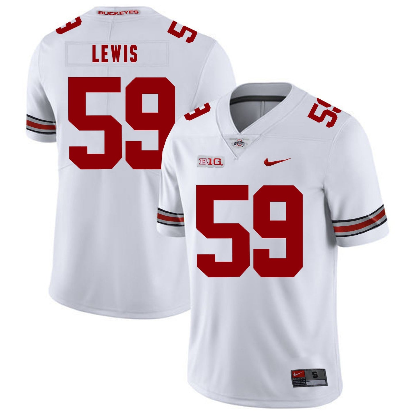 Tyquan Lewis 59 White College Football Jersey football jersey product view 1