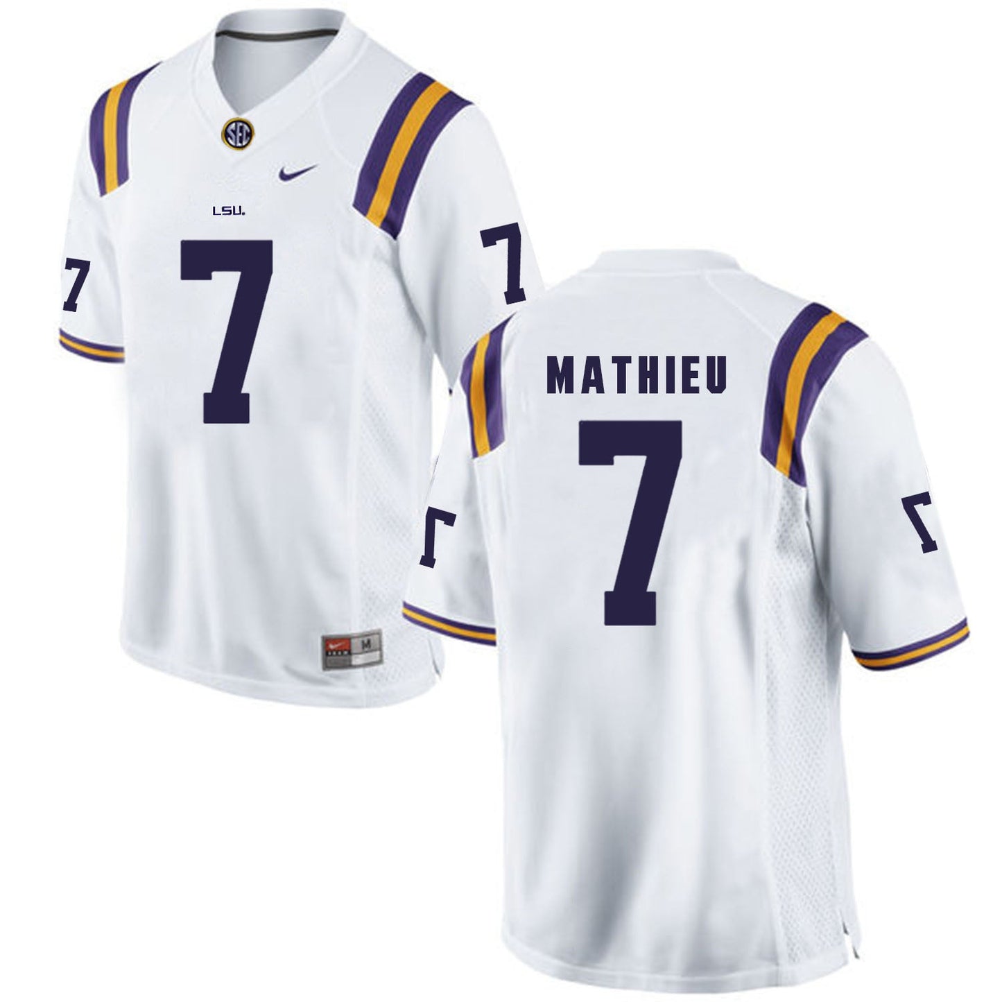 Tyrann Mathieu 7 White Style 2 College Football Jersey football jersey product view 1