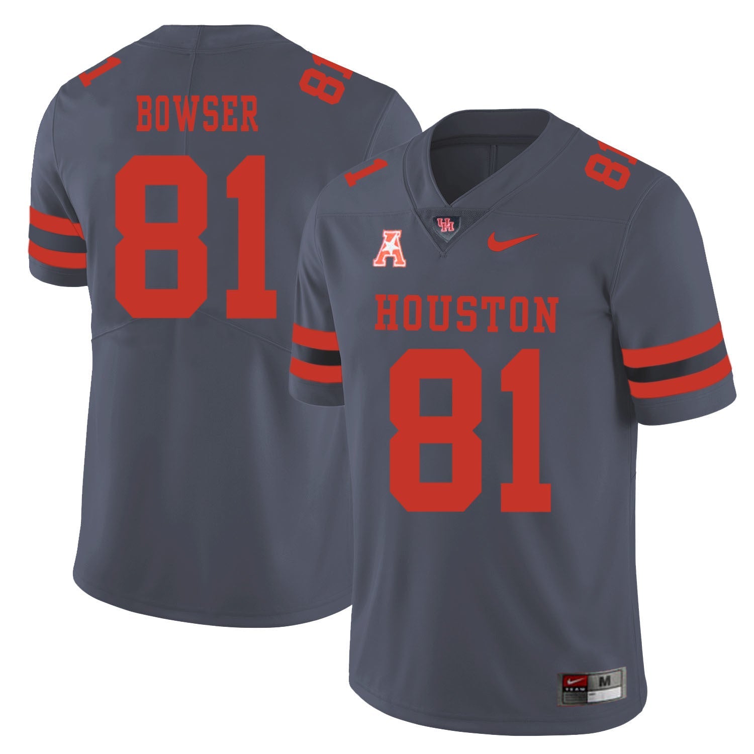 Tyus Bowser 81 Gray College Football Jersey football jersey product view 1