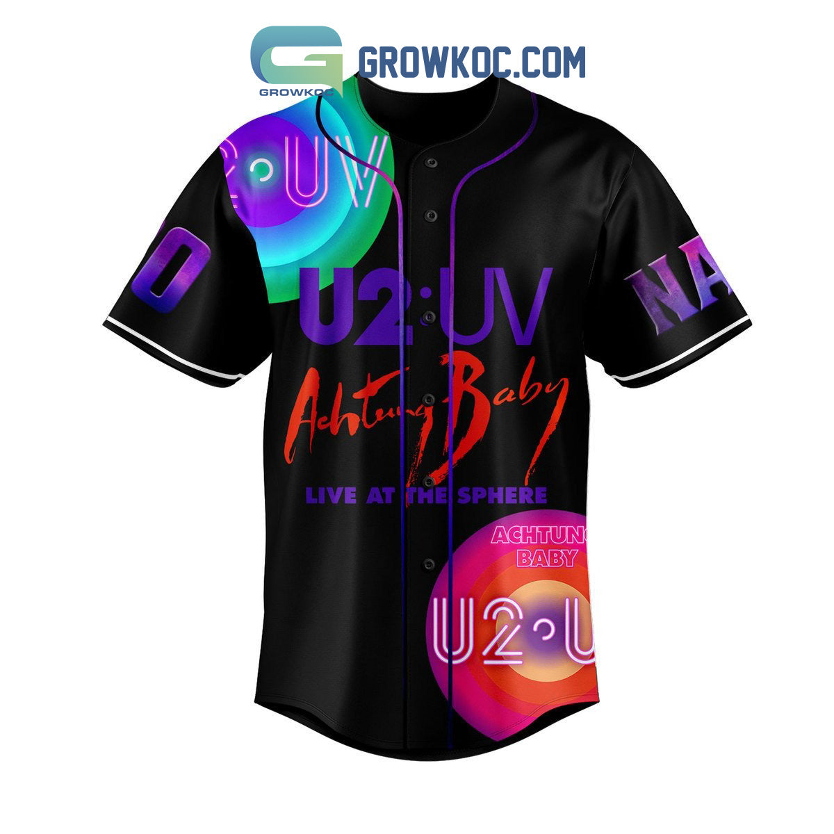 U2 UV Achtung Baby Live At the Sphere Personalized Baseball Jersey baseball jersey product view 2