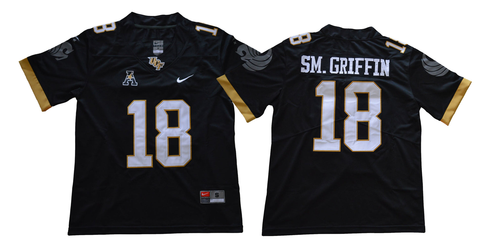 UCF 18 SM.GRIFFIN Black College Football Jersey football jersey product view 1