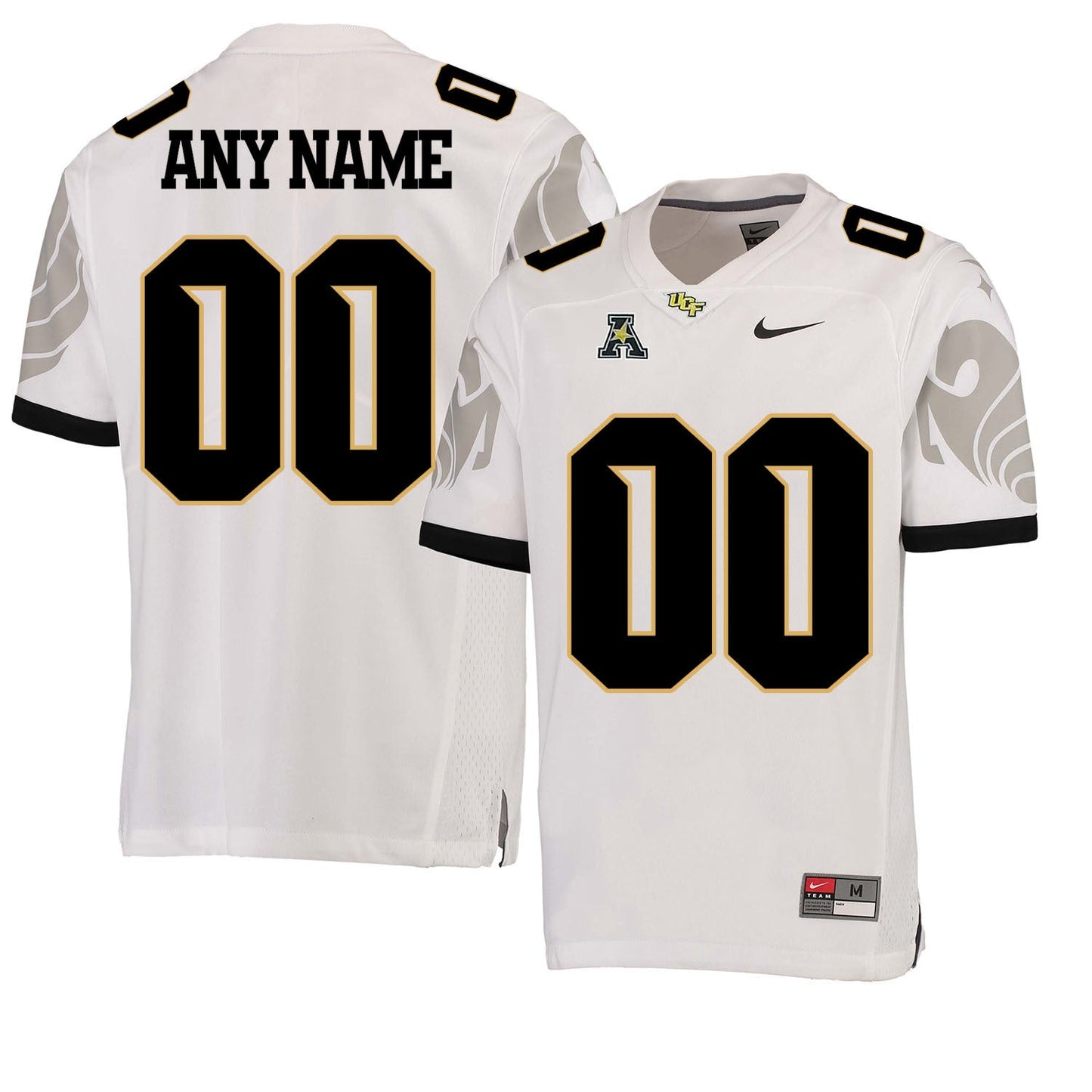 UCF ANY NAME 00 White College Football Jersey football jersey product view 1