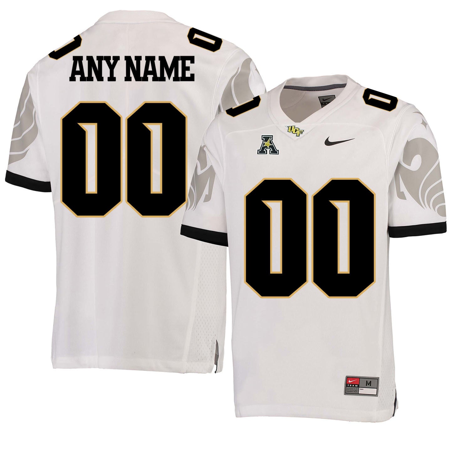 UCF ANY NAME 00 White College Football Jersey football jersey product view 1