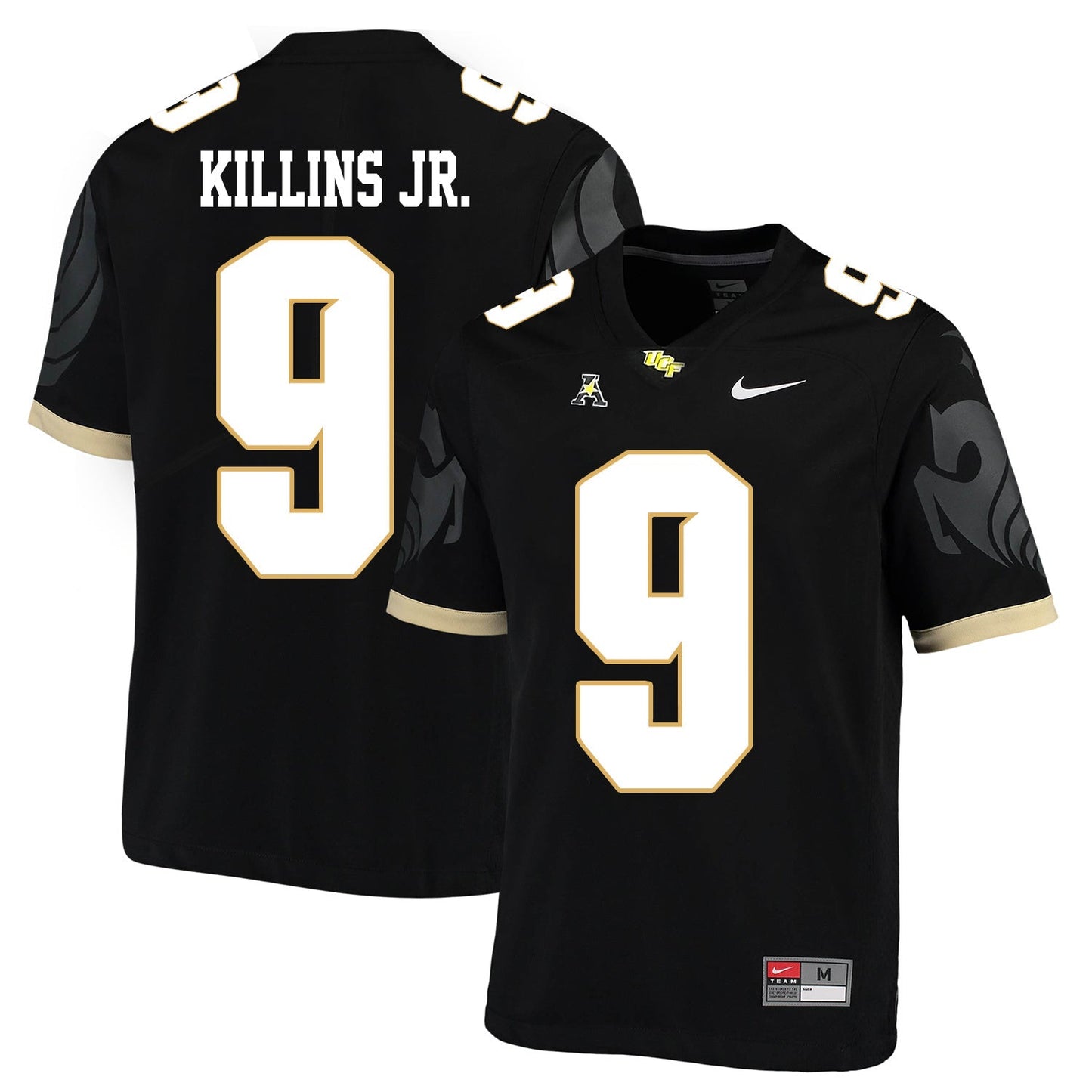 UCF Adrian Killins Jr.9 Black College Football Jersey football jersey product view 1