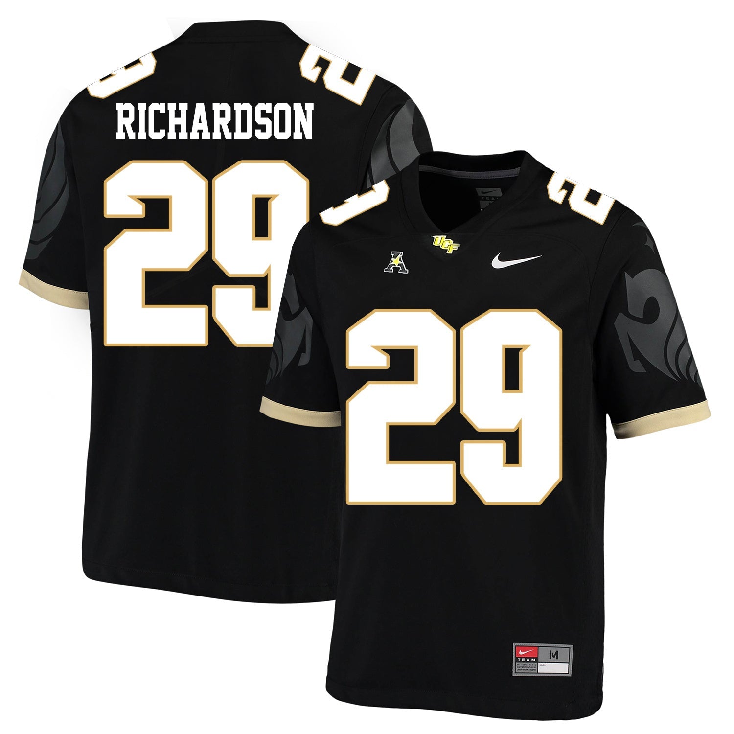 UCF Cordarrian Richardson 29 Black College Football Jersey football jersey product view 1