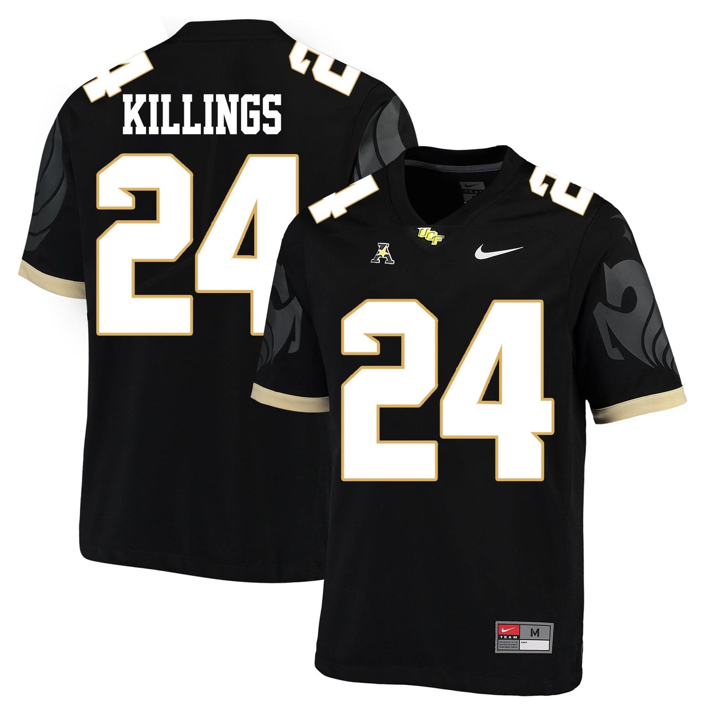 UCF D.J. Killings 24 Black College Football Jersey football jersey product view 1