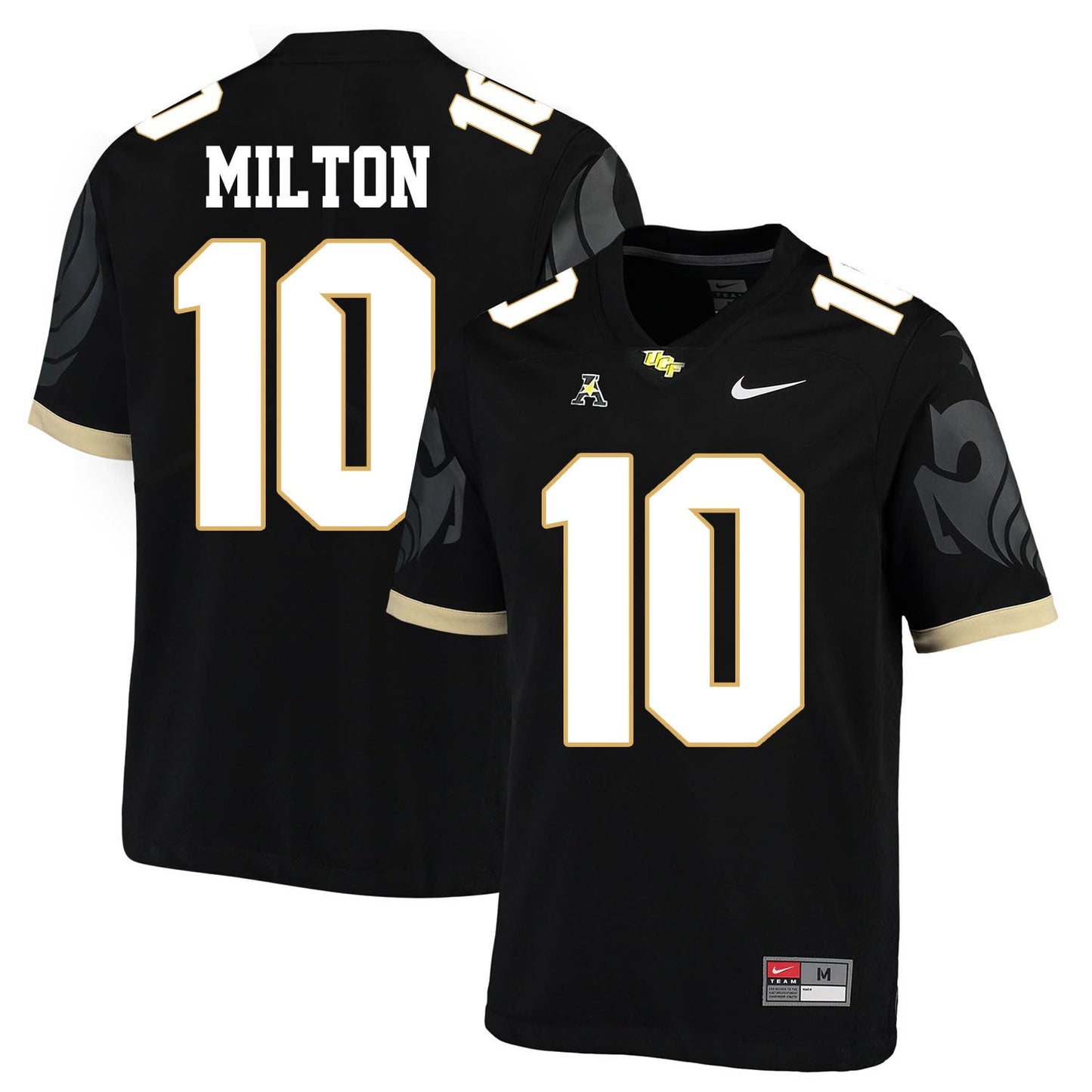 UCF Mckenzie Milton 10 Black College Football Jersey football jersey product view 1