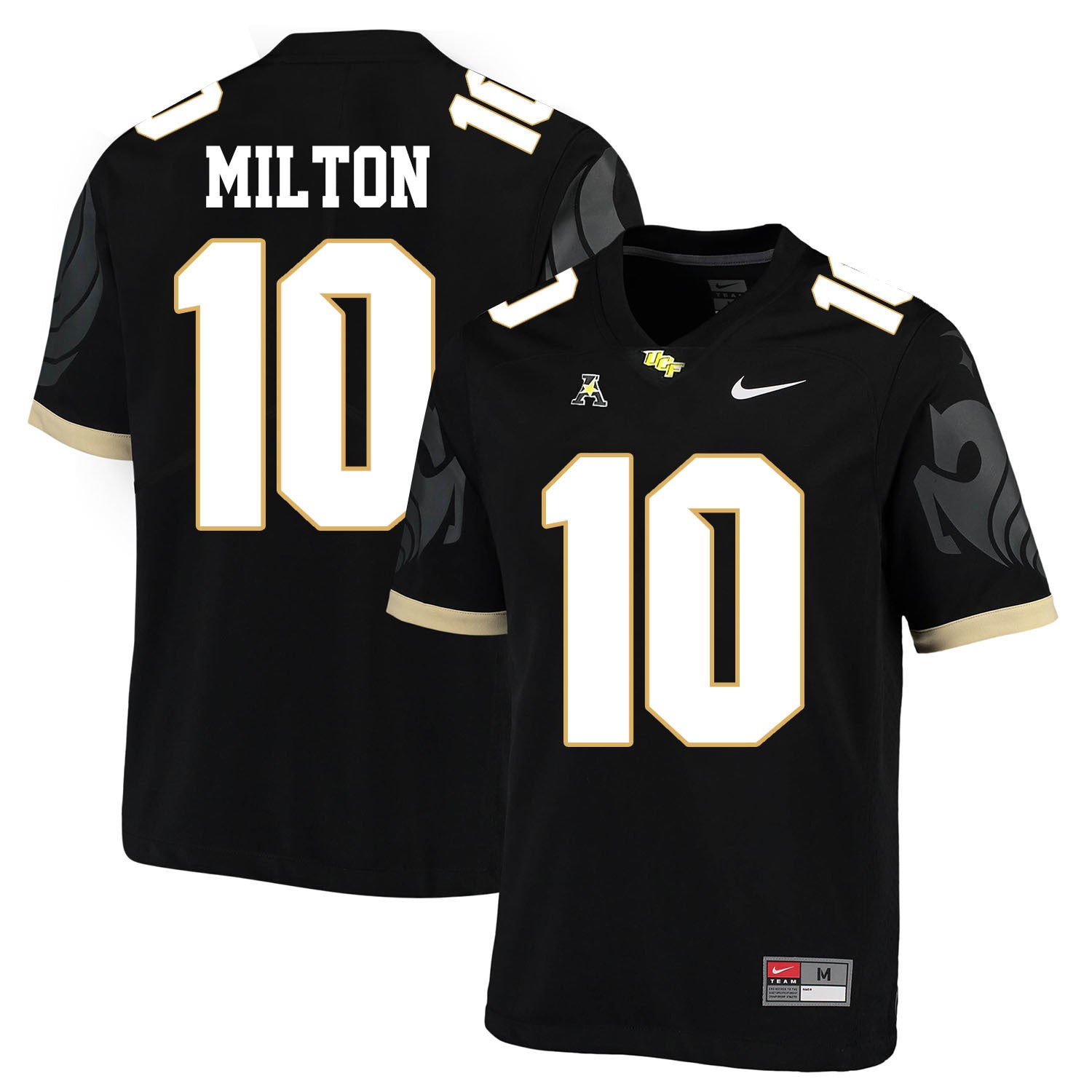 UCF Mckenzie Milton 10 Black College Football Jersey football jersey product view 1