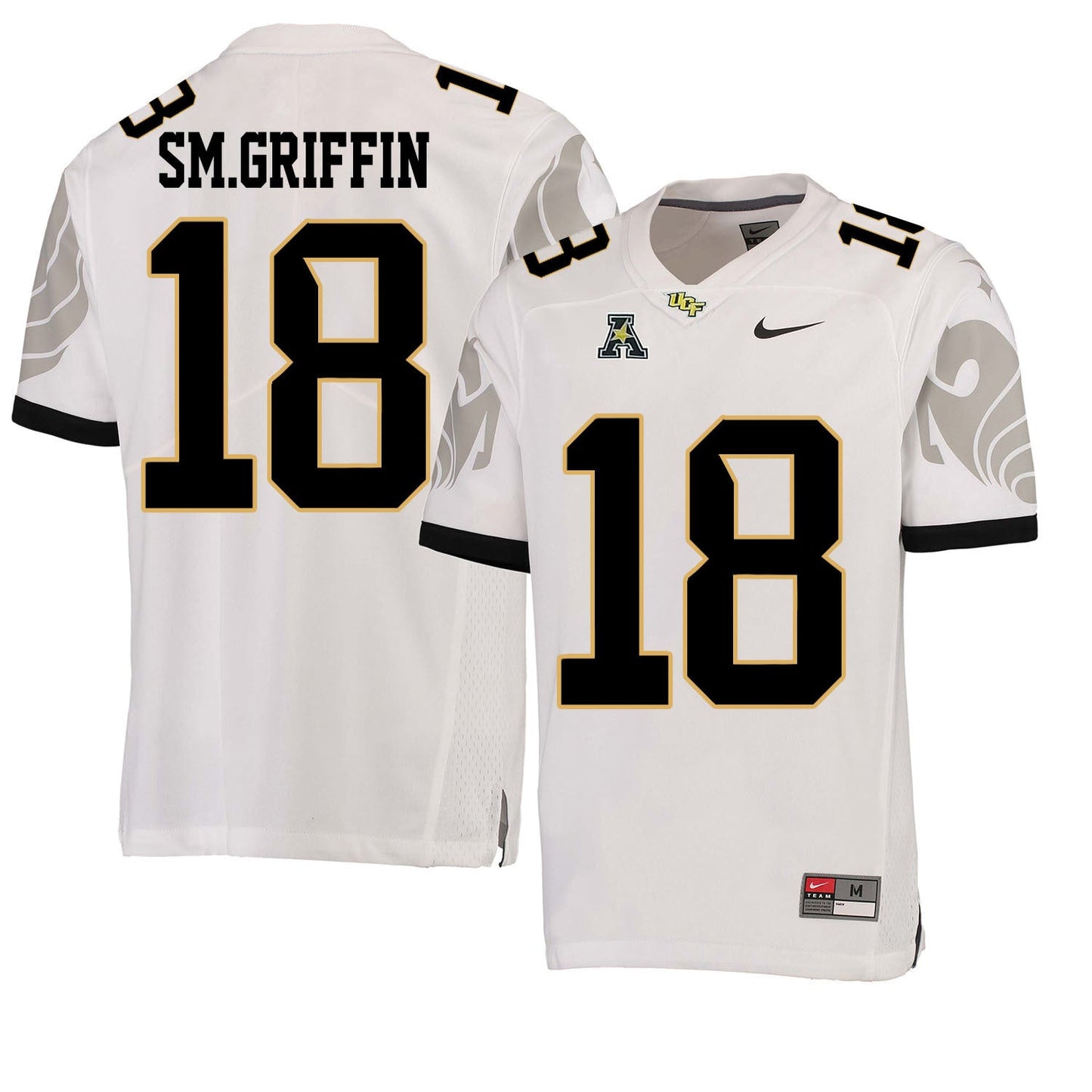 UCF SM.GRIFFIN 18 White College Football Jersey football jersey product view 1