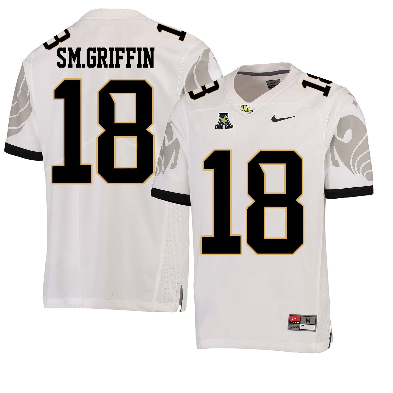 UCF SM.GRIFFIN 18 White College Football Jersey football jersey product view 1