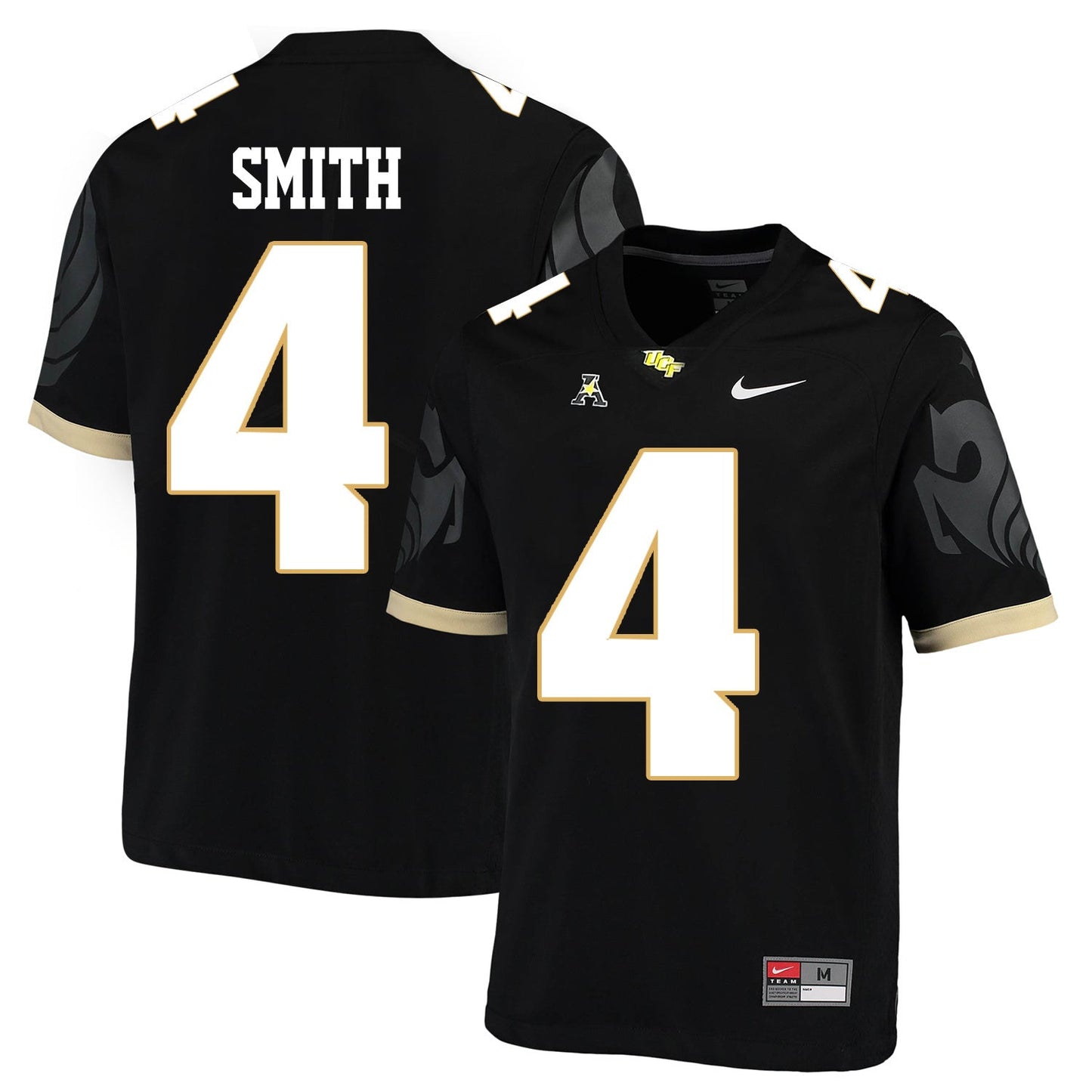 UCF Tre'Quan Smith 4 Black College Football Jersey football jersey product view 1