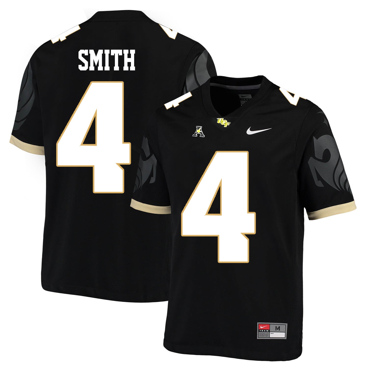 UCF Tre'Quan Smith 4 Black College Football Jersey football jersey product view 1