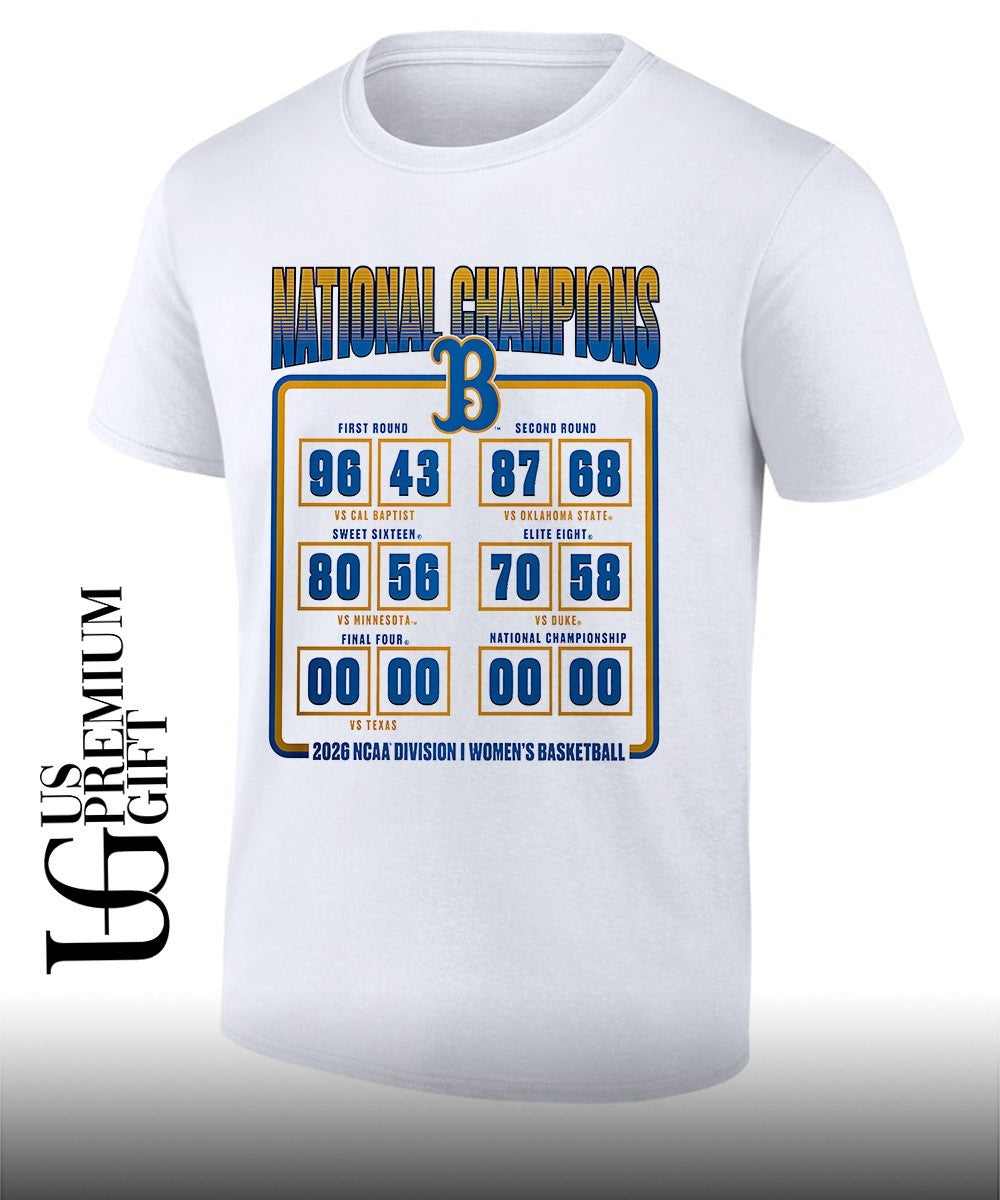 UCLA Bruins 2026 NCAA Division 1 Womens Basketball National Champions schedule shirt Unisex T-shirt, Sweatshirt, Hoodie, Long Sleeve Tee - T-Shirt, Sweatshirt, Hoodie