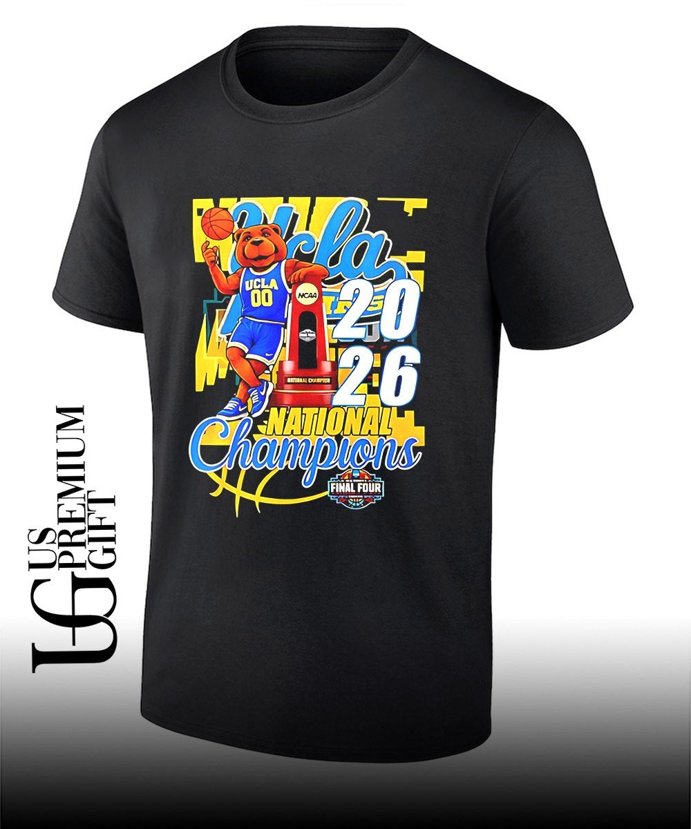 UCLA Bruins 2026 National Champions mascot trophy graphic shirt Unisex T-shirt, Sweatshirt, Hoodie, Long Sleeve Tee - T-Shirt, Sweatshirt, Hoodie