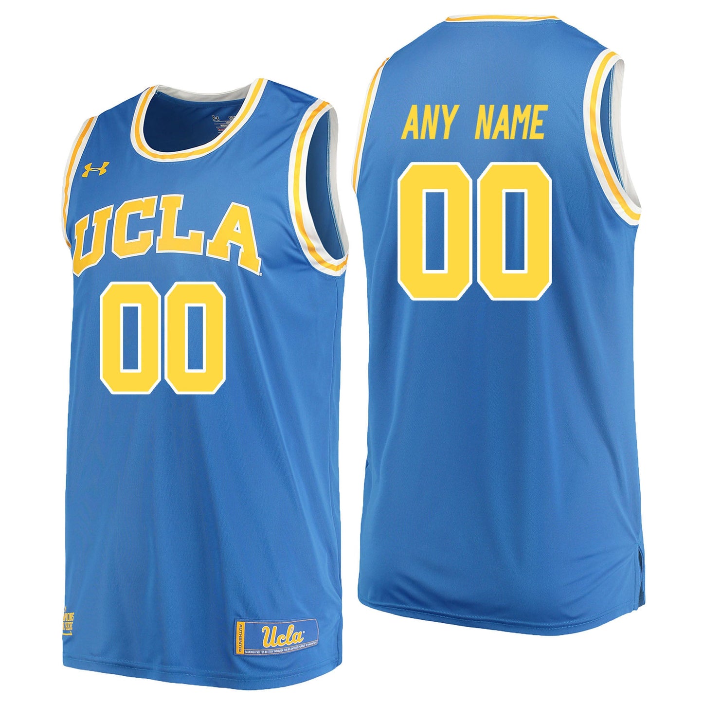 UCLA UA ANY NAME 00 Blue College Football Jersey football jersey product view 1