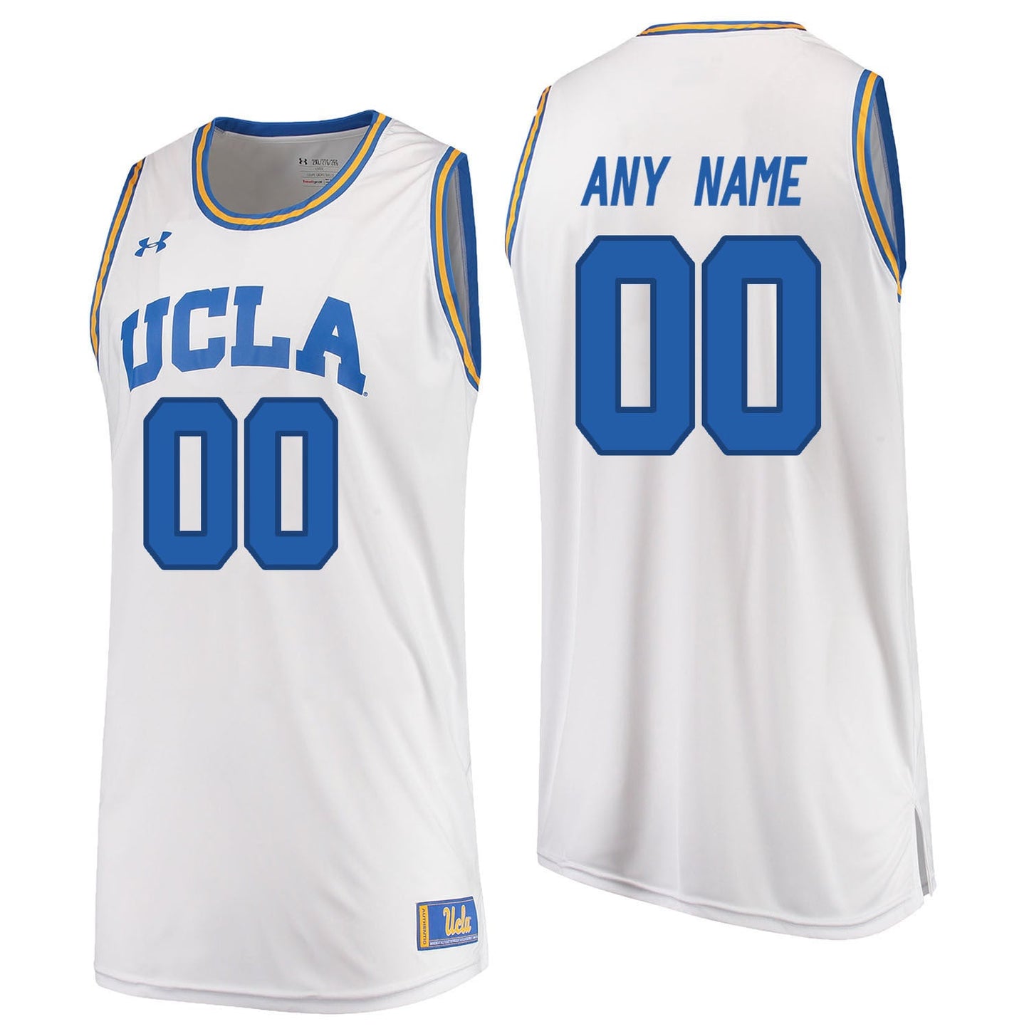 UCLA UA ANY NAME 00 White College Football Jersey football jersey product view 1