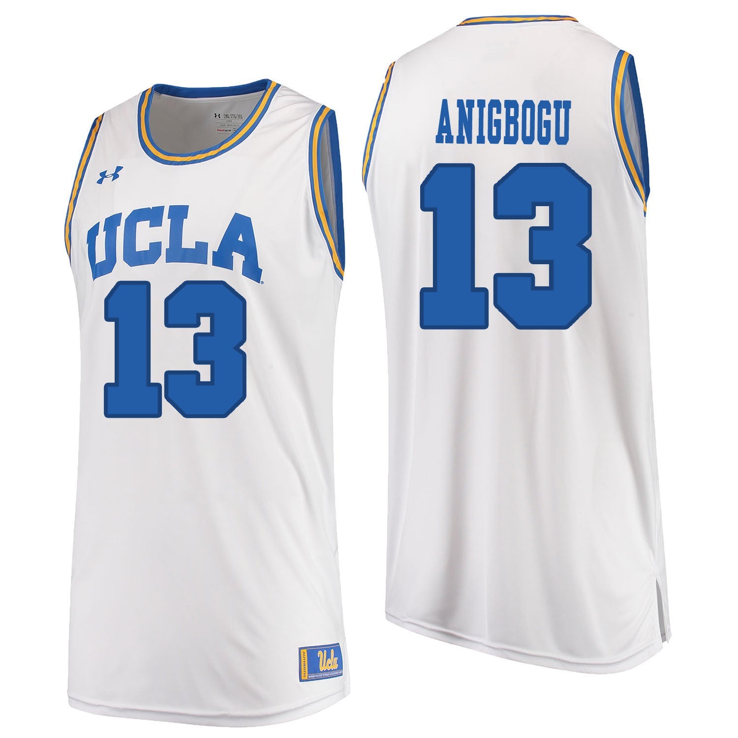 UCLA UA Anigbogu 13 White College Football Jersey football jersey product view 1
