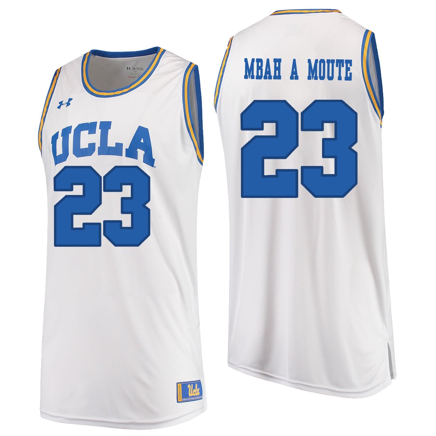 UCLA UA Mbah a Moute 23 White College Football Jersey football jersey product view 1