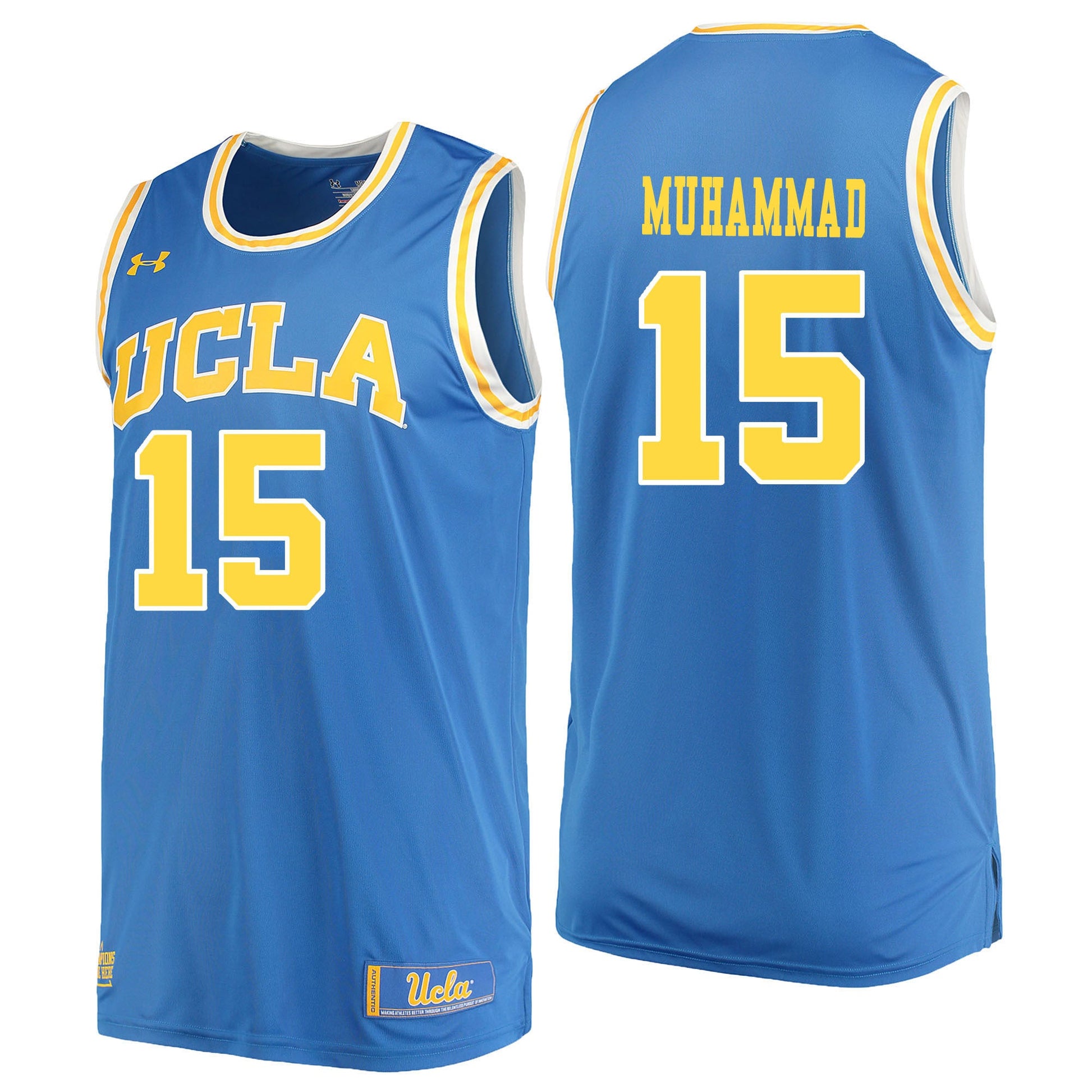 UCLA UA Muhammad 15 Blue College Football Jersey football jersey product view 1