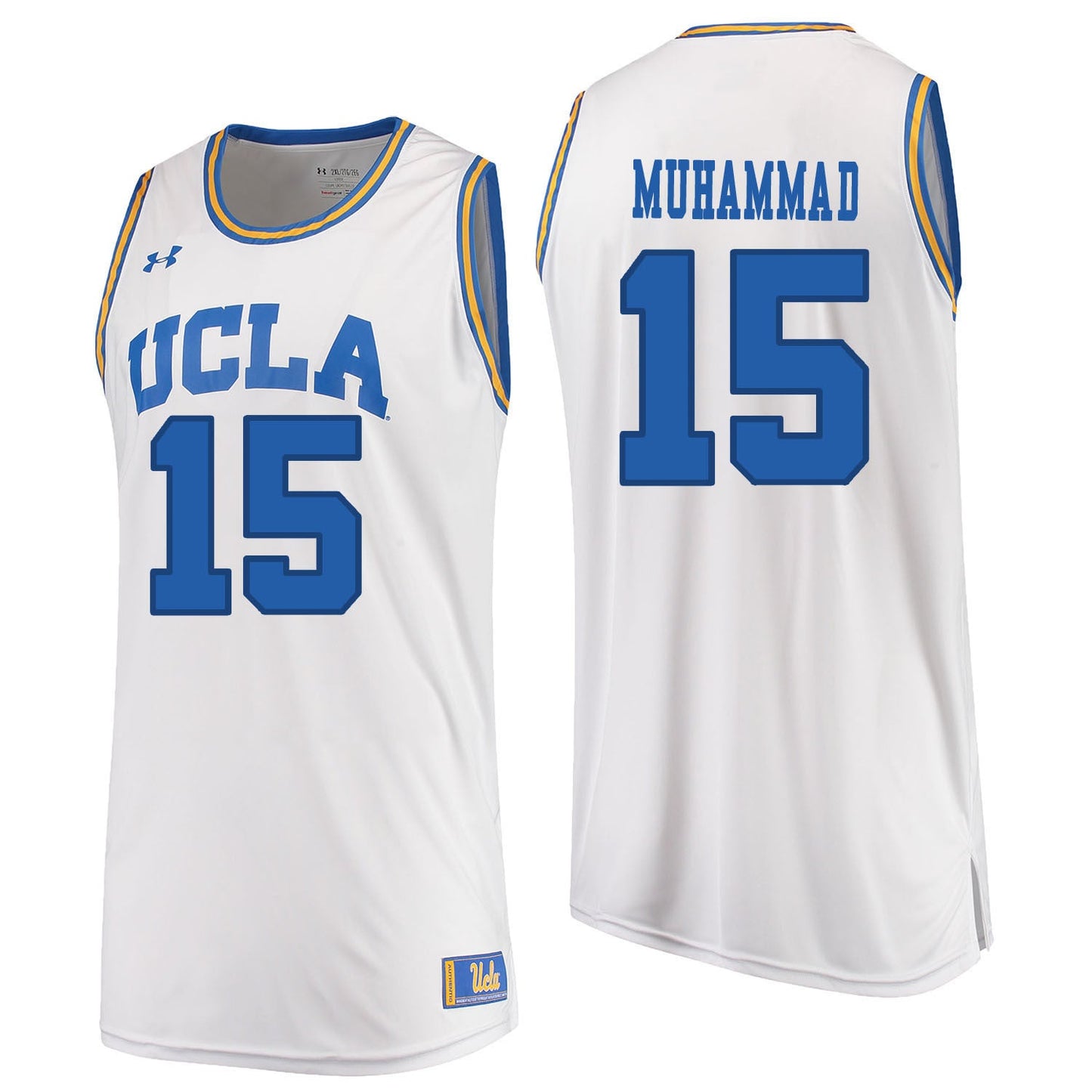 UCLA UA Muhammad 15 White College Football Jersey football jersey product view 1