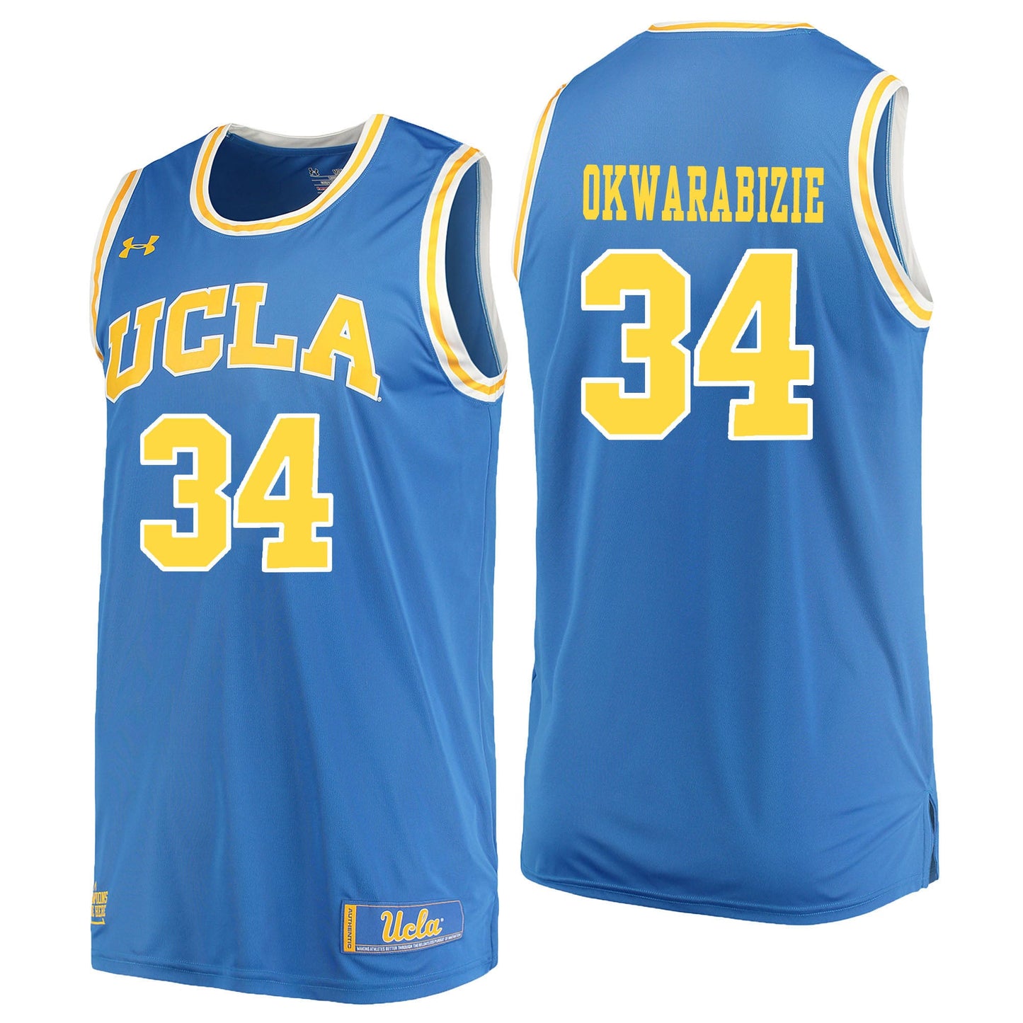 UCLA UA OKWARABIZIE 34 Blue College Football Jersey football jersey product view 1