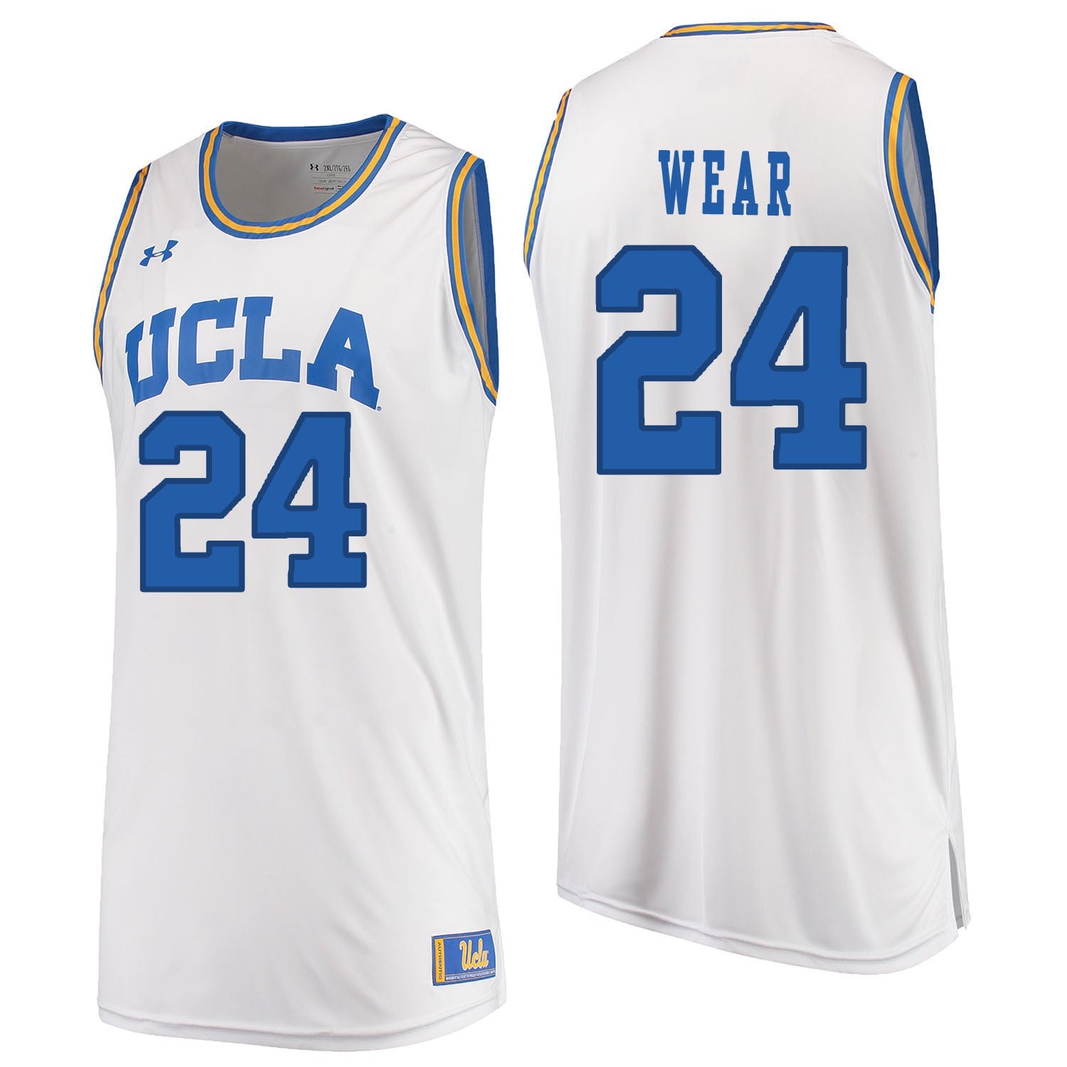 UCLA UA WEAR 24 White College Football Jersey football jersey product view 1
