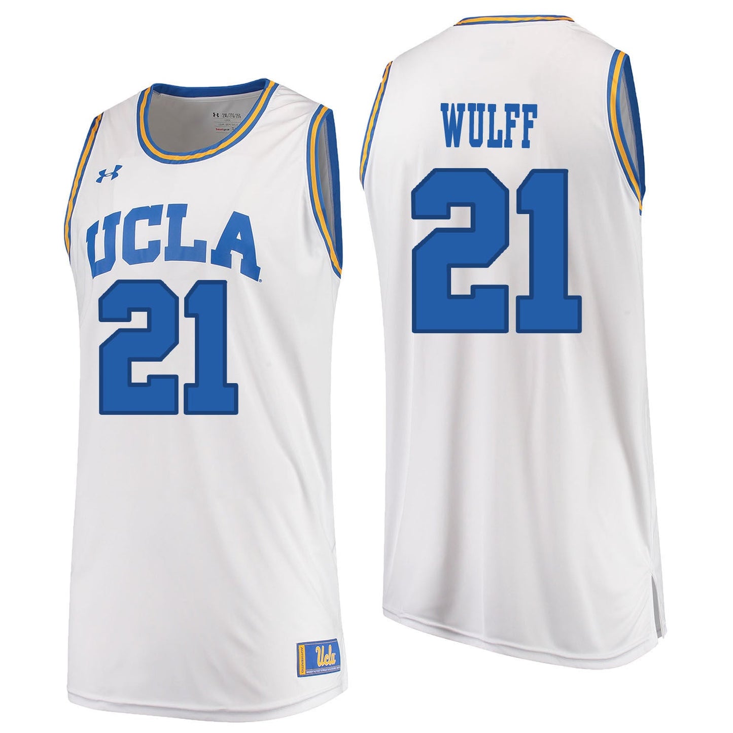 UCLA UA WULFF 21 White College Football Jersey football jersey product view 1