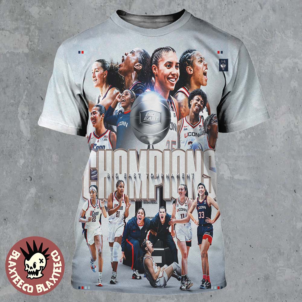 UConn Huskies Womens Basketball 2026 Big East Tournament Champions All Over Print Shirt Unisex T-shirt, Sweatshirt, Hoodie, Long Sleeve Tee - T-Shirt, Sweatshirt, Hoodie
