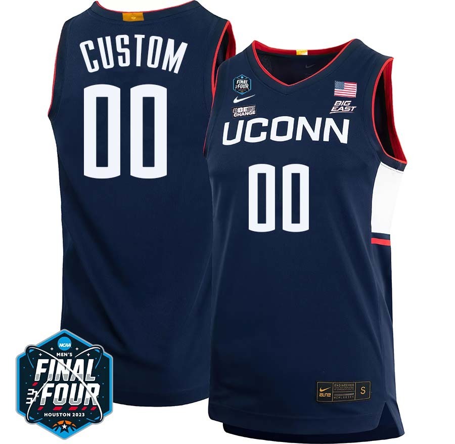 UConn Huskies 2023 Final Four College Basketball Limited Custom Jersey – Navy College Football Jersey football jersey product view 1
